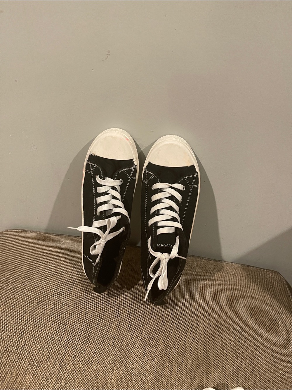 JustFab Black and White Classic Low-Top Sneakers